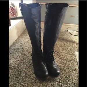Knee high black boots